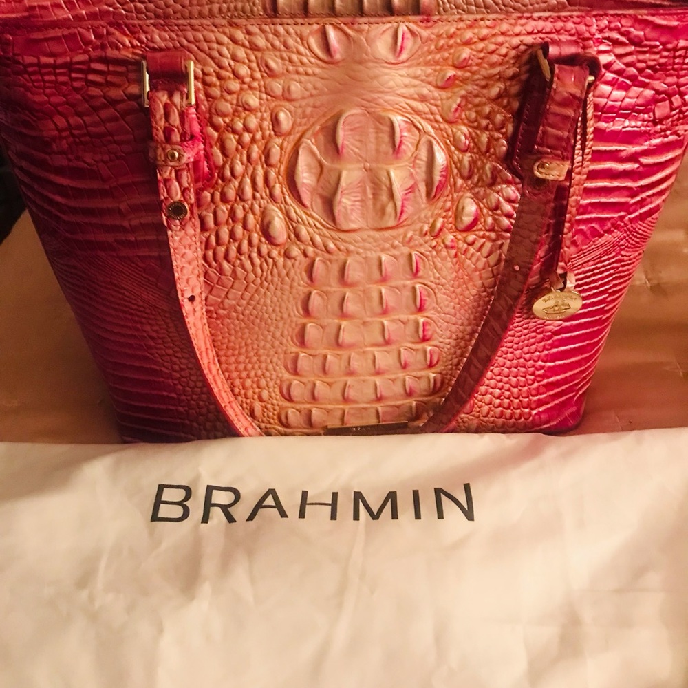 Authentic Brahmin Medium Misha Peony Ombré Melbourne *with Registration Card*